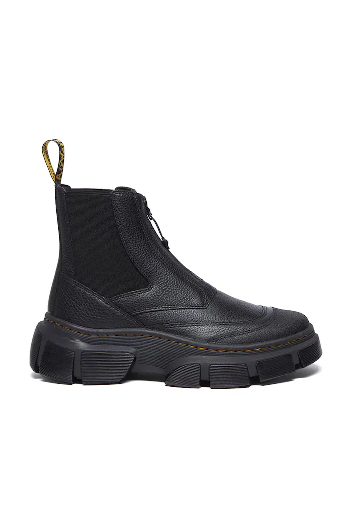 Dr Martens Кожени боти челси DMXL Zip Chelsea в черно с платформа DM41070001