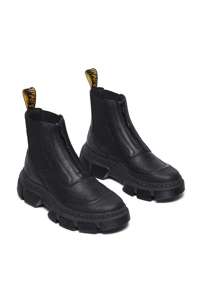Dr Martens Кожени боти челси DMXL Zip Chelsea в черно с платформа DM41070001