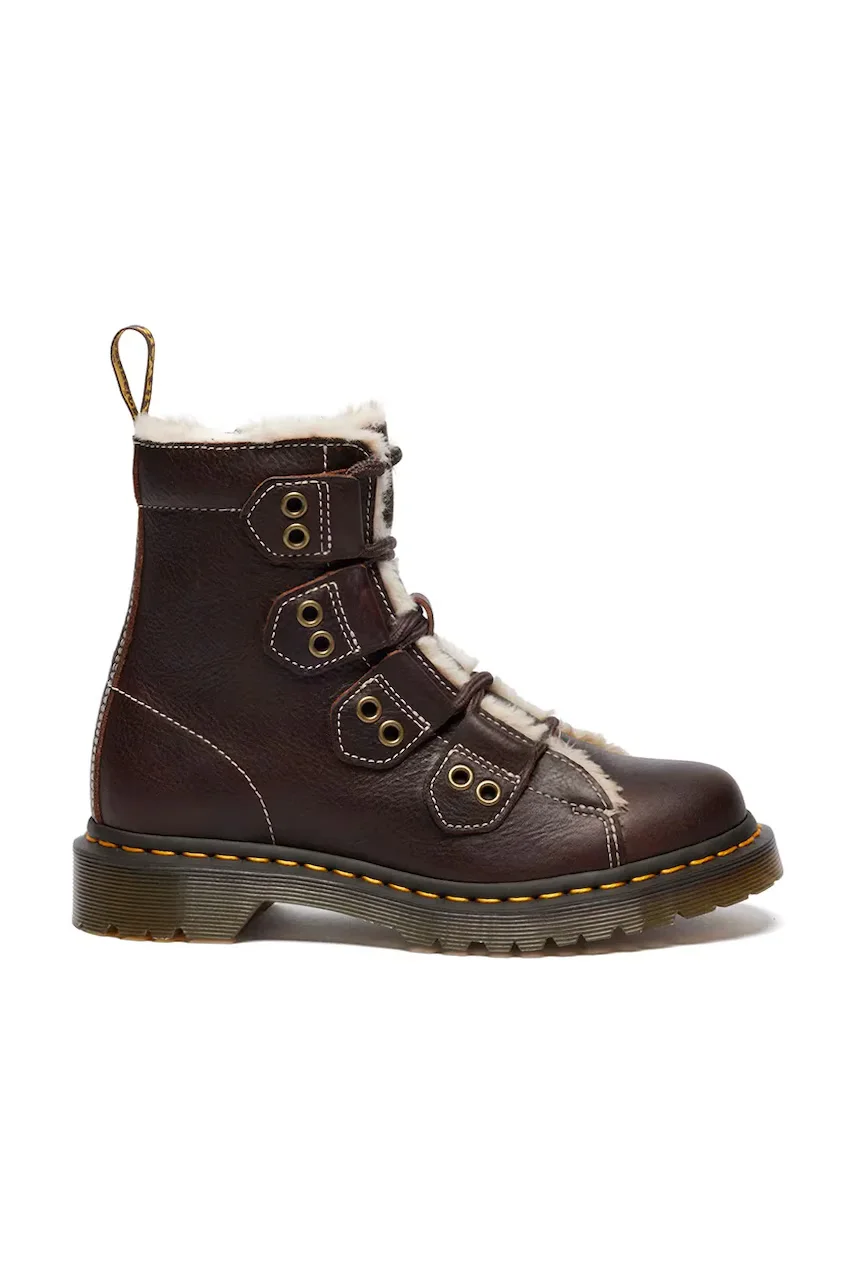 Dr. Martens Кожени кубинки 1460 LTT Fur Lined
