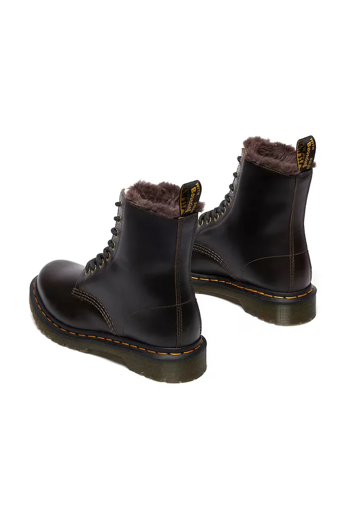 Dr. Martens Кожени кубинки 1460 Serena в кафяво с платформа с лека изолация DM41414020
