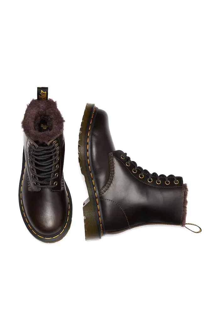 Dr. Martens Кожени кубинки 1460 Serena в кафяво с платформа с лека изолация DM41414020