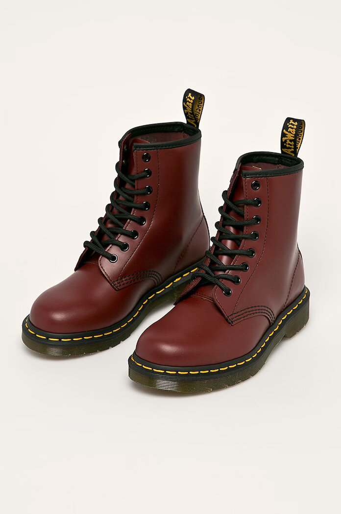 Dr Martens Кожени кубинки 1460 в бордо с платформа 26860001 11822600