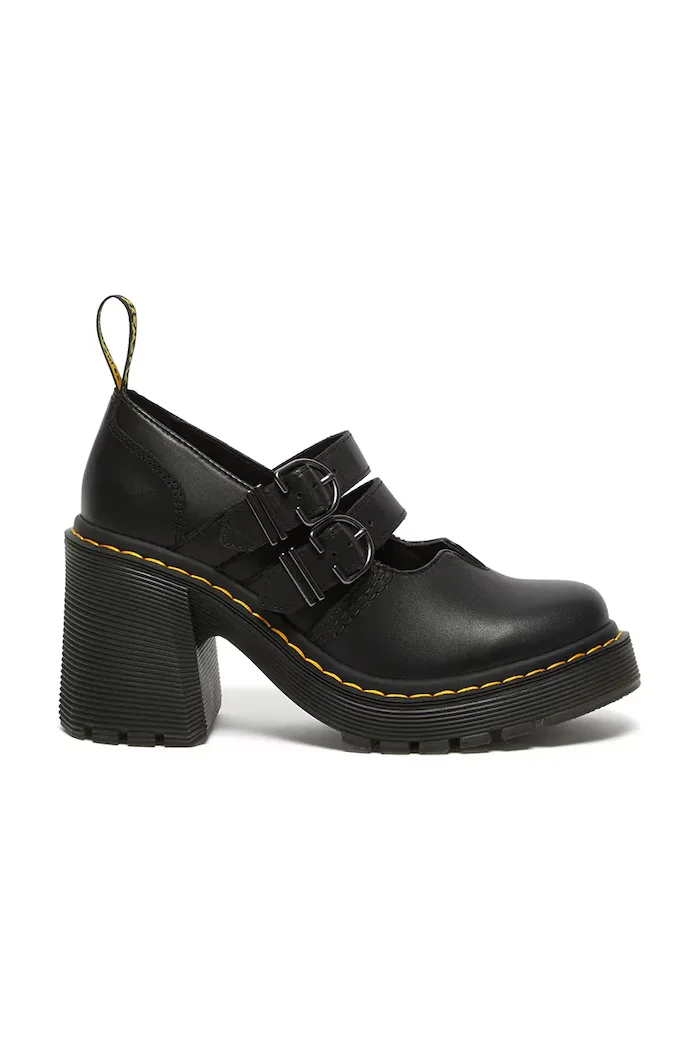 Dr Martens Кожени обувки с дебел ток Eviee Mary Jane в черно с дебел ток DM27371001