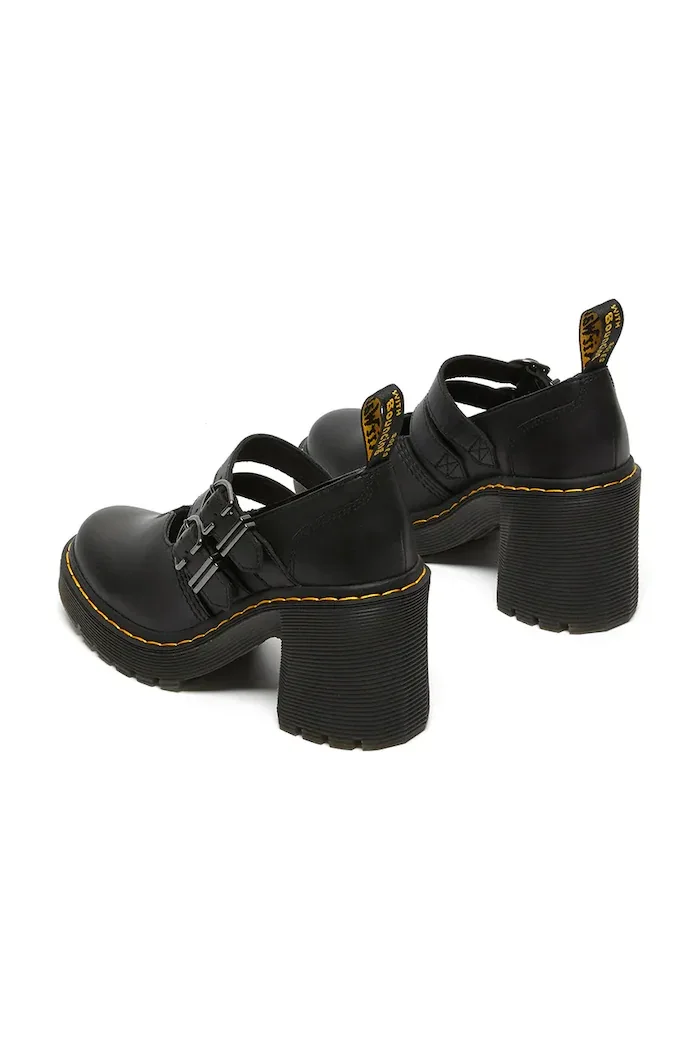Dr Martens Кожени обувки с дебел ток Eviee Mary Jane в черно с дебел ток DM27371001