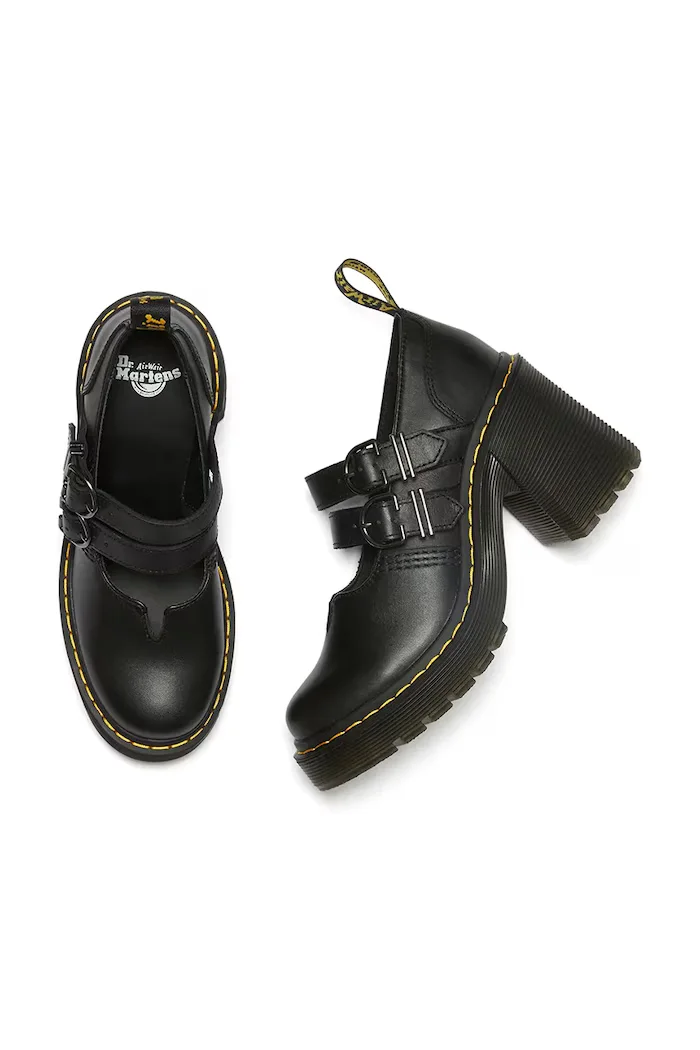 Dr Martens Кожени обувки с дебел ток Eviee Mary Jane в черно с дебел ток DM27371001