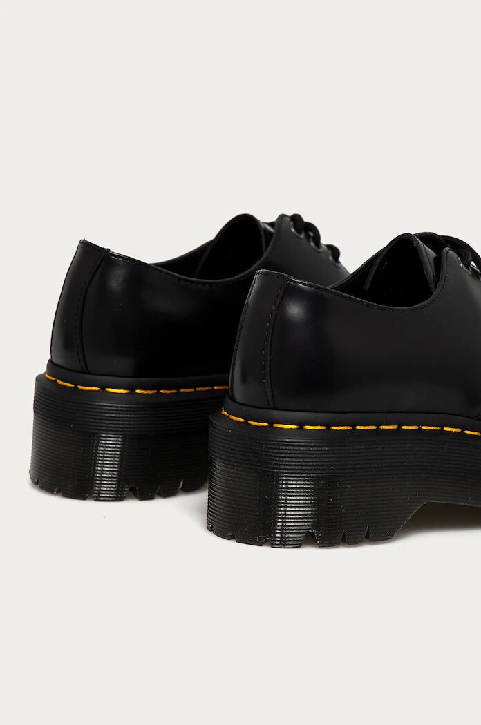Dr Martens Кожени половинки обувки 1461 Quad в черно с платформа 27102001 25567001