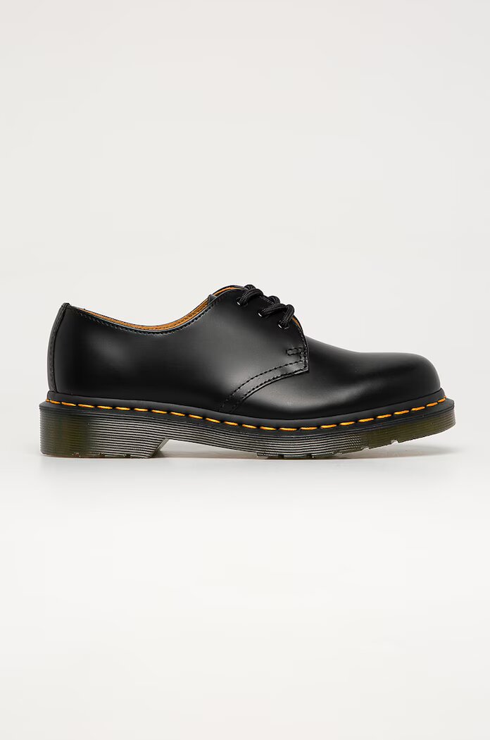 Dr. Martens Кожени половинки обувки 1461 в черно с равна подметка 11838002