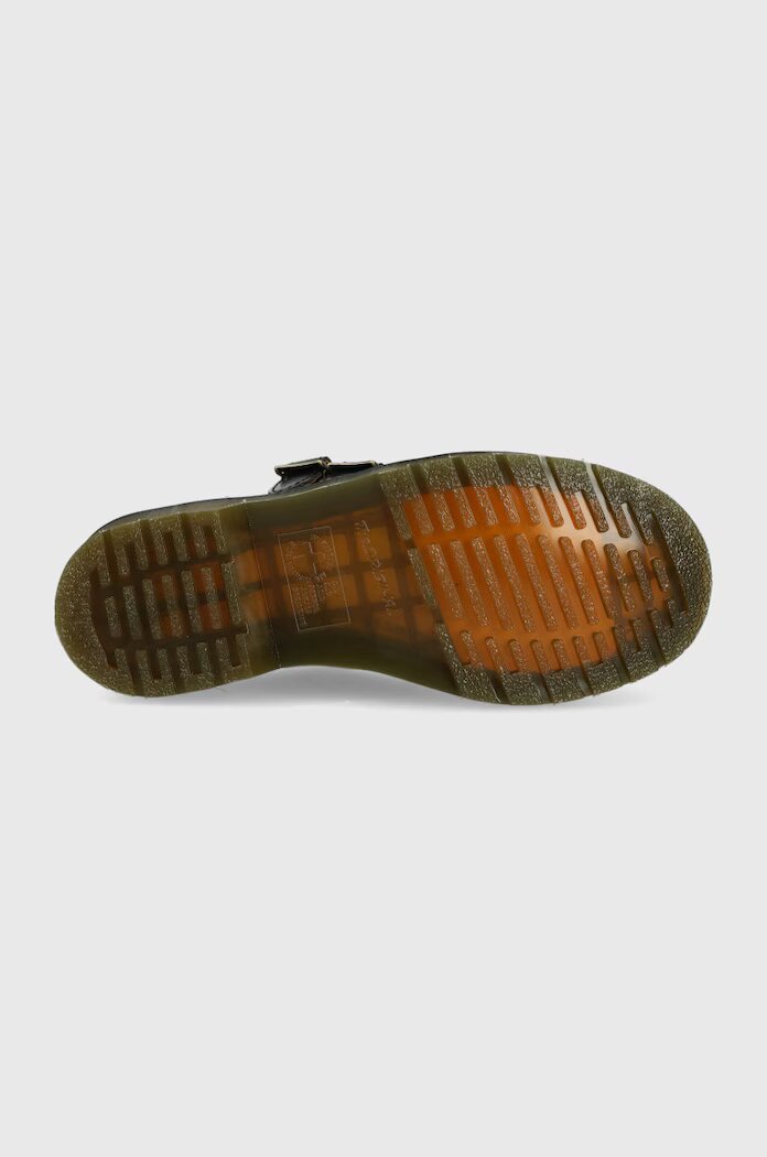 Dr Martens Кожени половинки обувки в черно с равна подметка