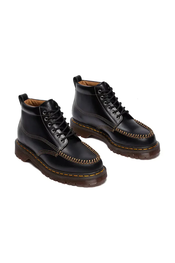 Dr Martens кубинки от кожа Lowell Chukka черни DM42706001