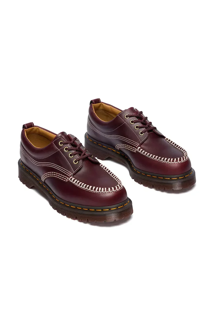 Dr Martens половинки обувки от кожа Lowell бордо DM31817600