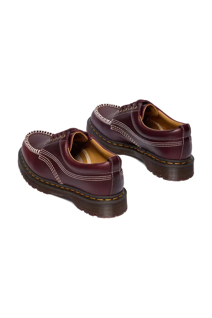 Dr Martens половинки обувки от кожа Lowell бордо DM31817600