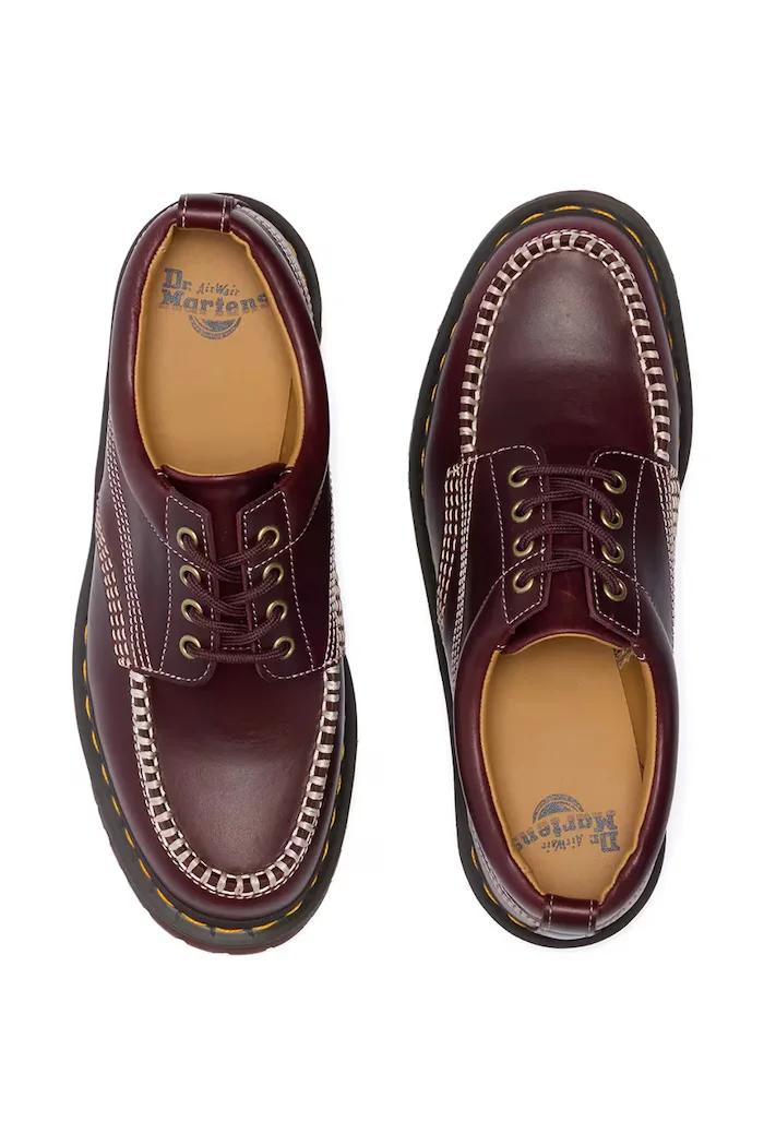 Dr Martens половинки обувки от кожа Lowell бордо DM31817600