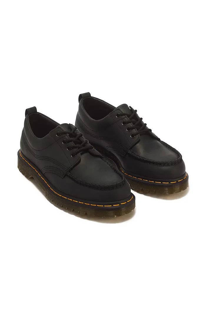 Dr Martens половинки обувки от кожа Lowell черни DM43679001