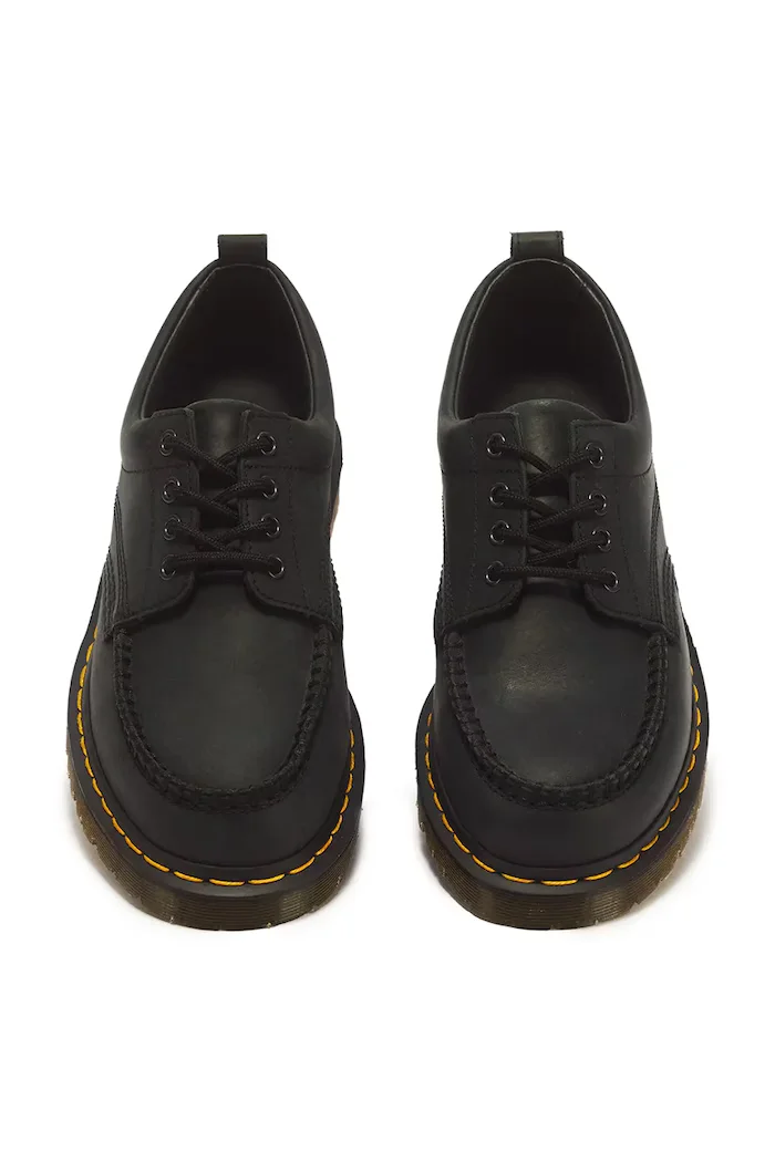 Dr Martens половинки обувки от кожа Lowell черни DM43679001