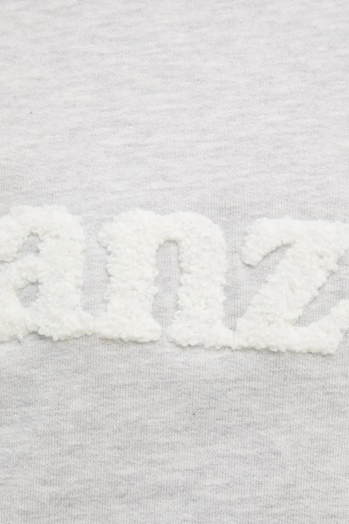 Drivemebikini Памучен суичър Vacanze Chenille в сиво с апликация 2024-DMBS-024-GR