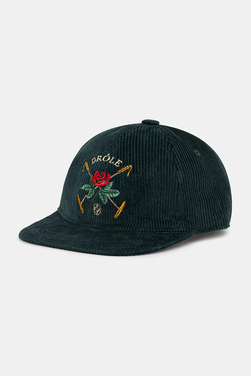 Drôle de Monsieur Джинсова шапка с козирка La Casquette Velours DrUle Rose