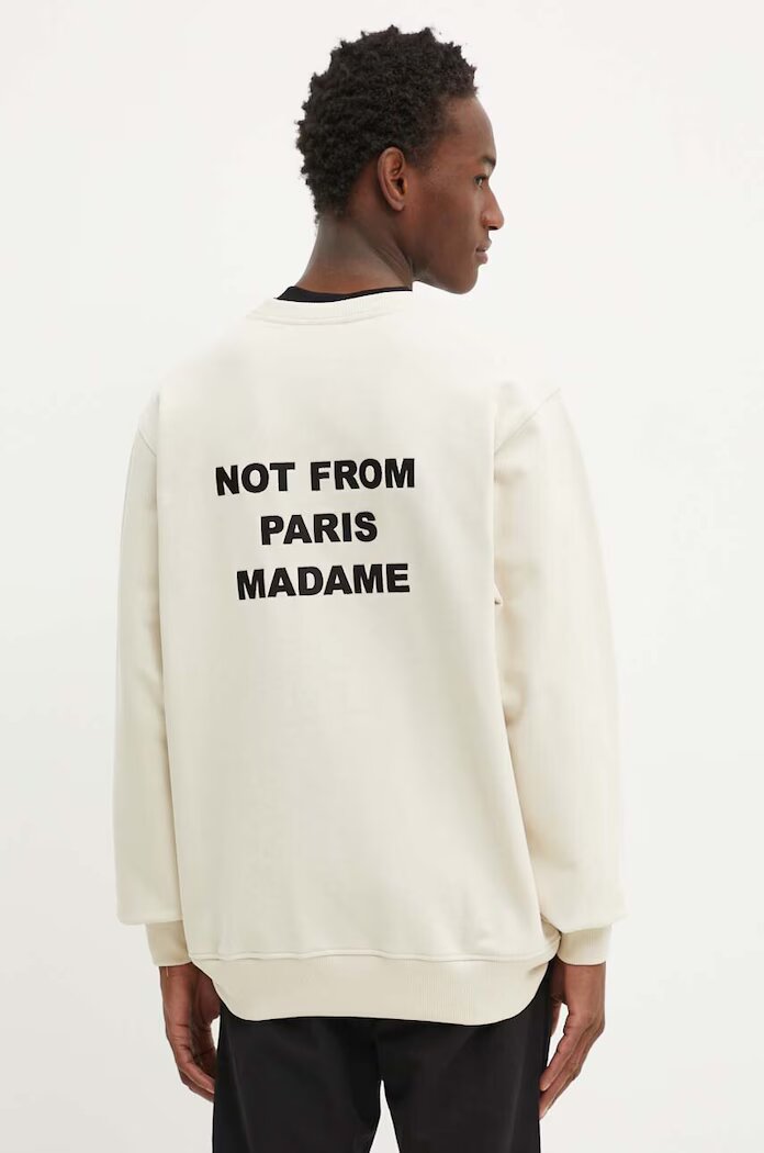 Drôle de Monsieur Памучен суичър в бежово с принт PERM.SW149.CO127 Le Sweatshirt Slogan