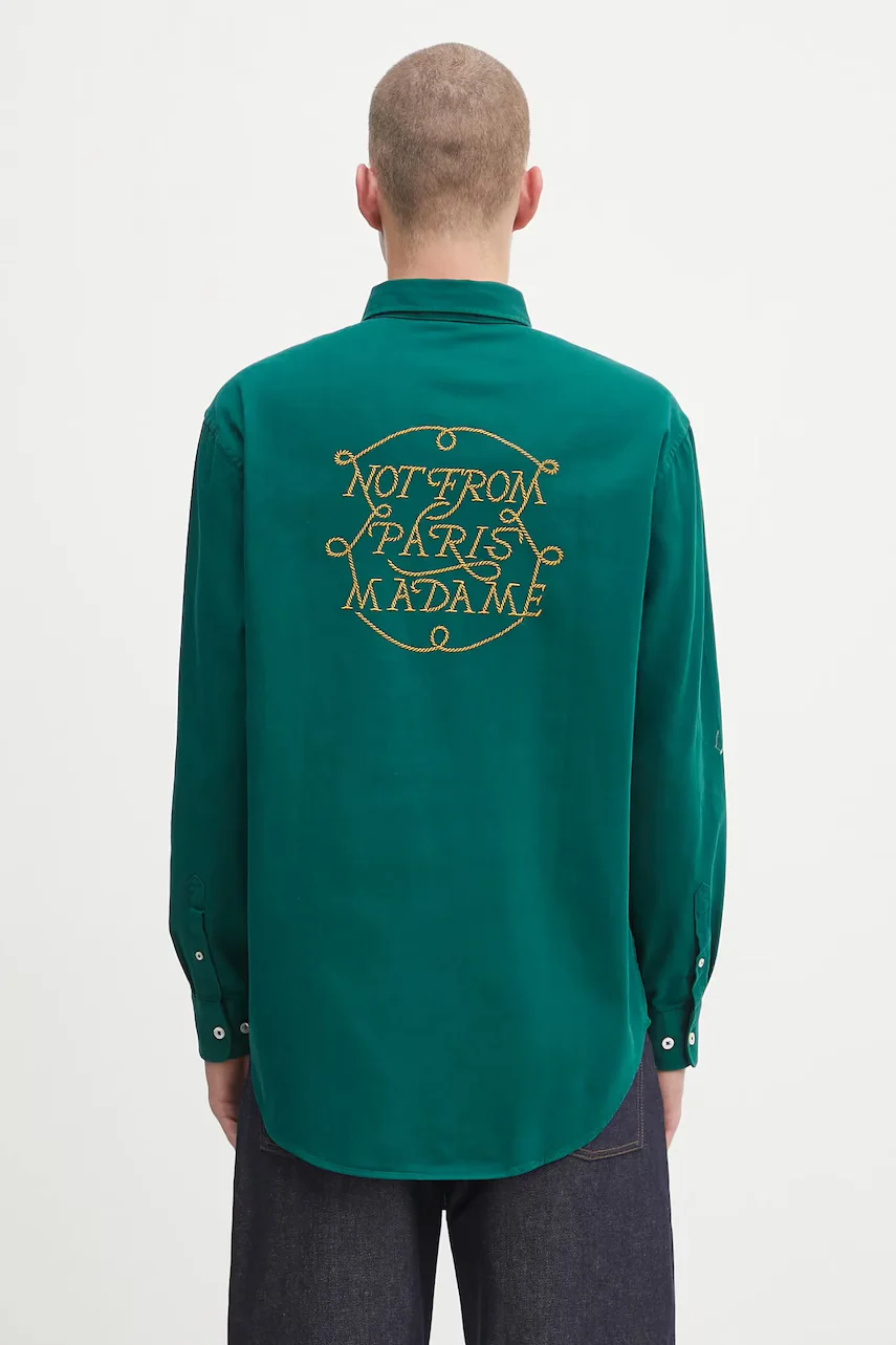Drôle de Monsieur Памучна риза La Chemise Slogan Tresses
