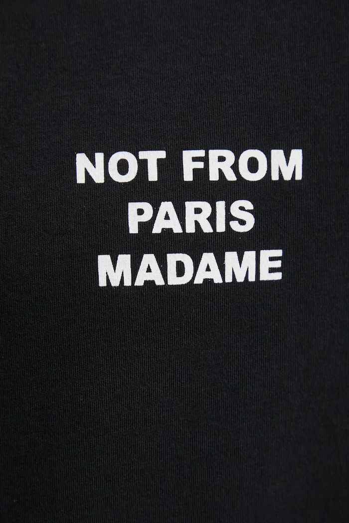 Drôle de Monsieur Памучна тениска Le T-Shirt Slogan в черно с принт PERM-TS203-CO002-BL