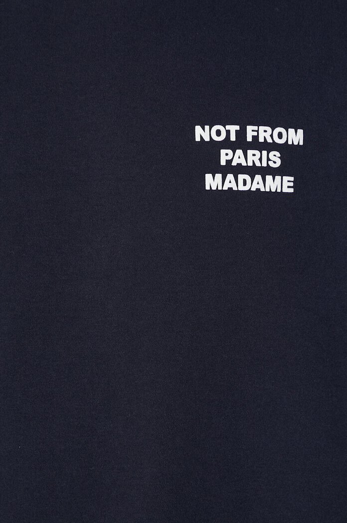 Drôle de Monsieur Памучна тениска Le T-Shirt Slogan в тъмносиньо с принт PERM-TS203-CO002-NY