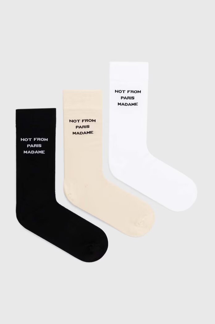 Drôle de Monsieur Памучни чорапи Le Pack de Chaussettes Slogan (3 чифта) PERM-SK101-CO024-MC