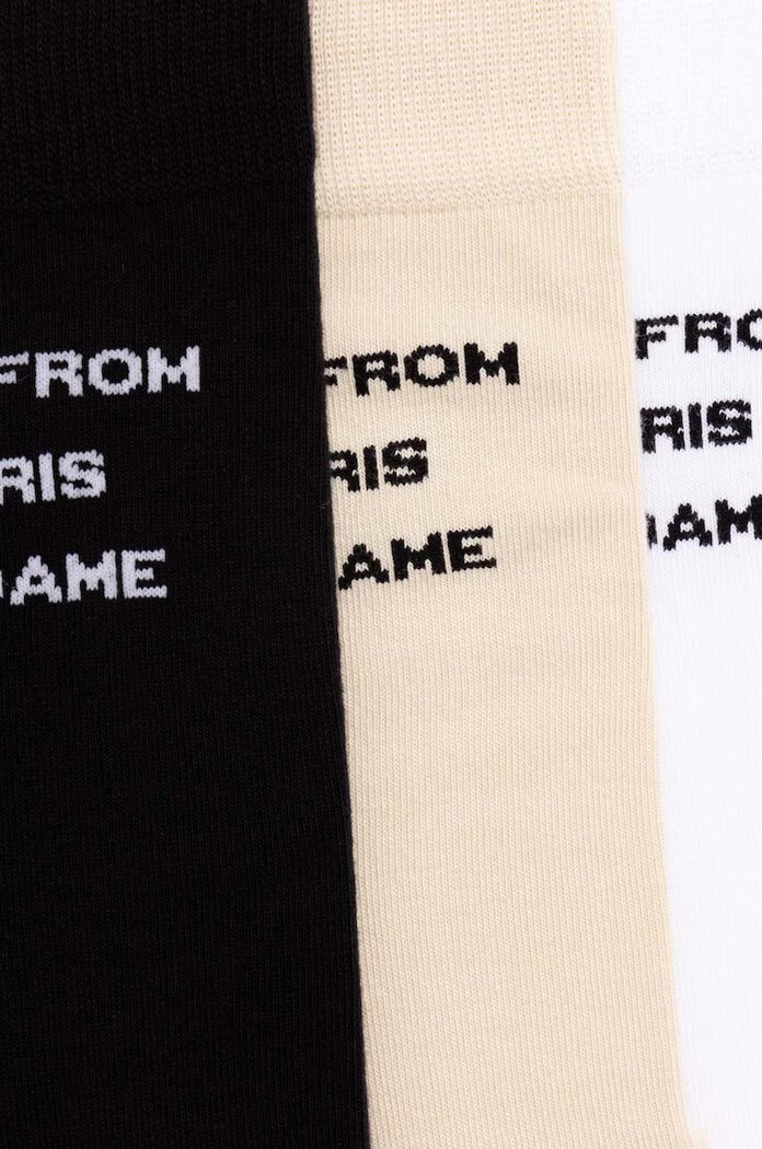 Drôle de Monsieur Памучни чорапи Le Pack de Chaussettes Slogan (3 чифта) PERM-SK101-CO024-MC