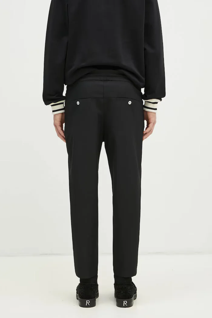 Drôle de Monsieur Панталон с вълна Le Pantalon Cropped в черно със стандартна кройка PERM-BP167-PL127-BL