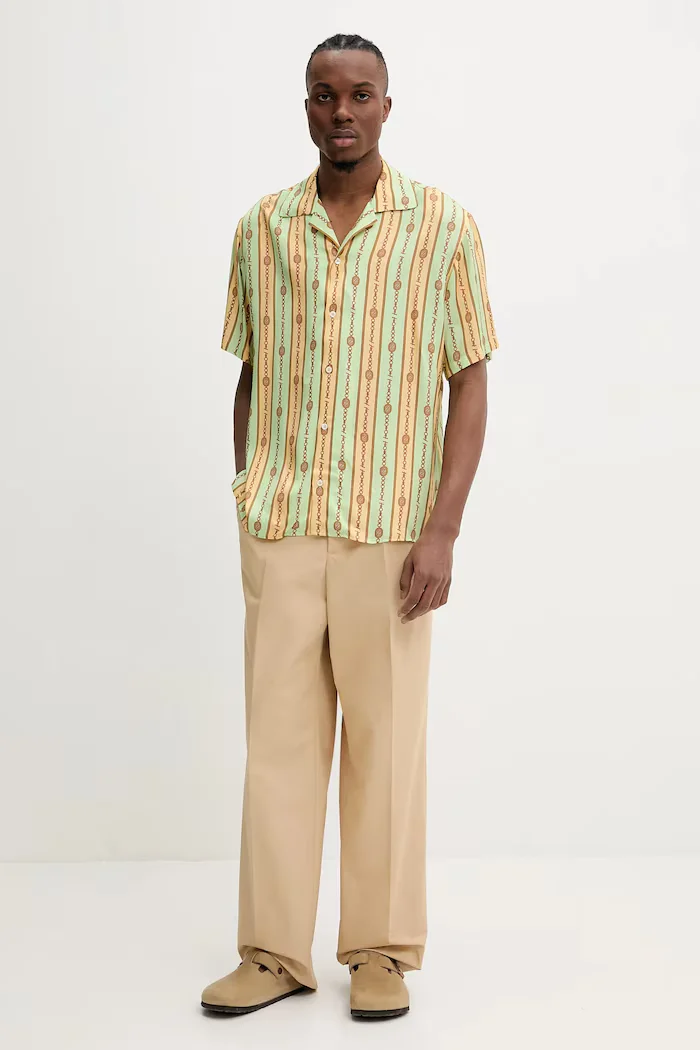 Drôle de Monsieur Риза La Chemise Bijoux мъжка в зелено със свободна кройка G-SH204-VI016-LGN