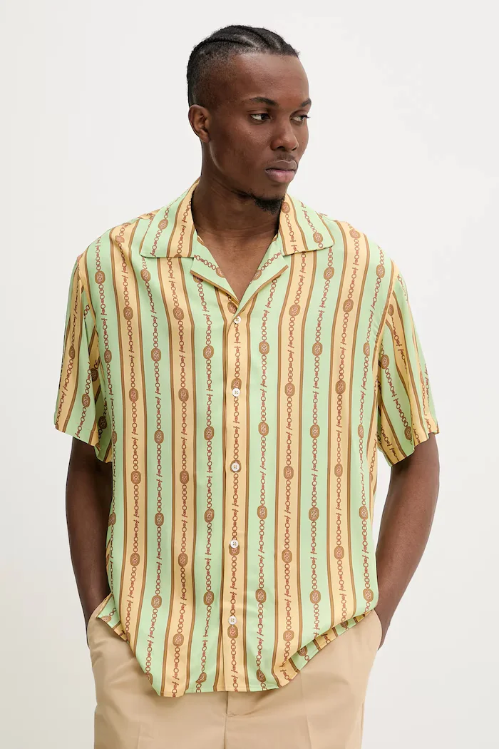 Drôle de Monsieur Риза La Chemise Bijoux мъжка в зелено със свободна кройка G-SH204-VI016-LGN