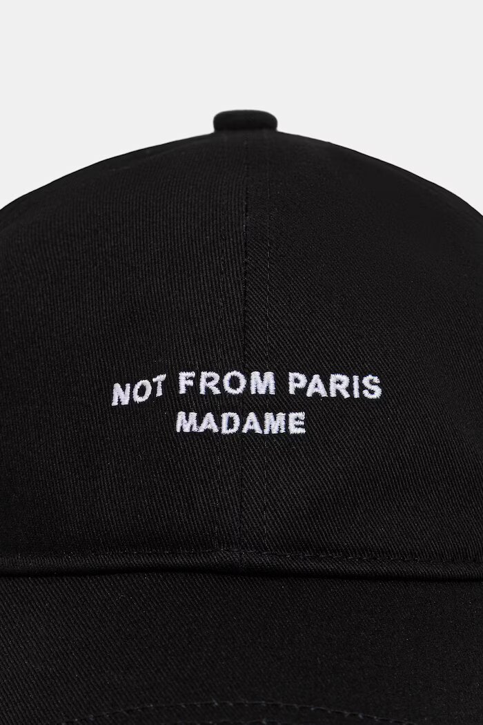 Drôle de Monsieur шапка с козирка мъжка от памук Slogan черна L-CP207-CO138