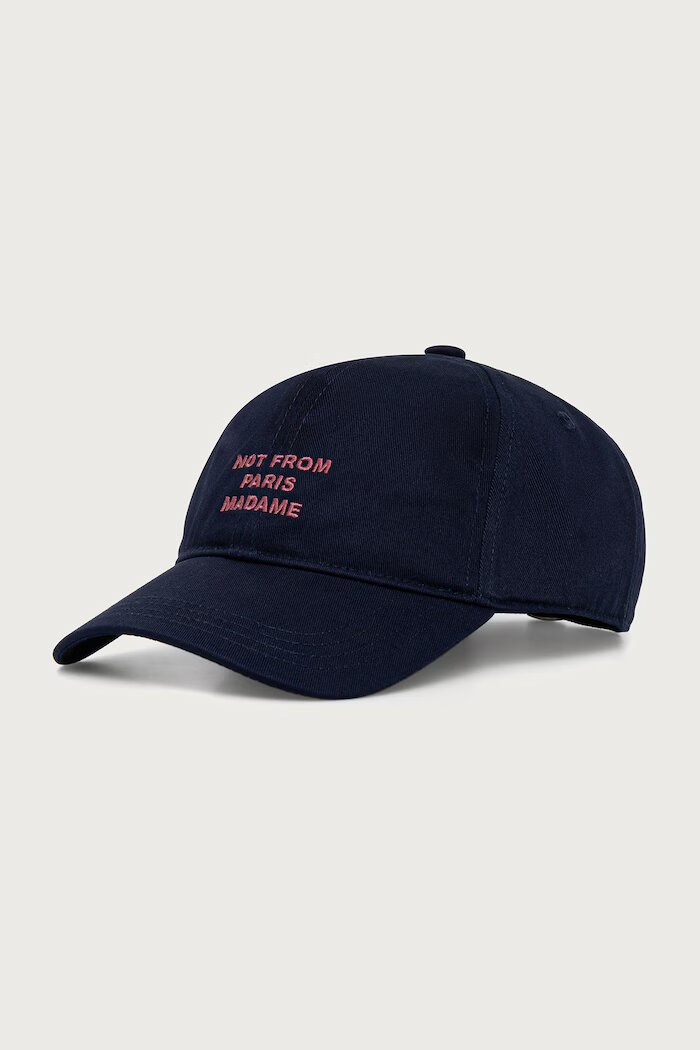 Drôle de Monsieur шапка с козирка мъжка от памук Slogan тъмносиня M-CP151-CO138
