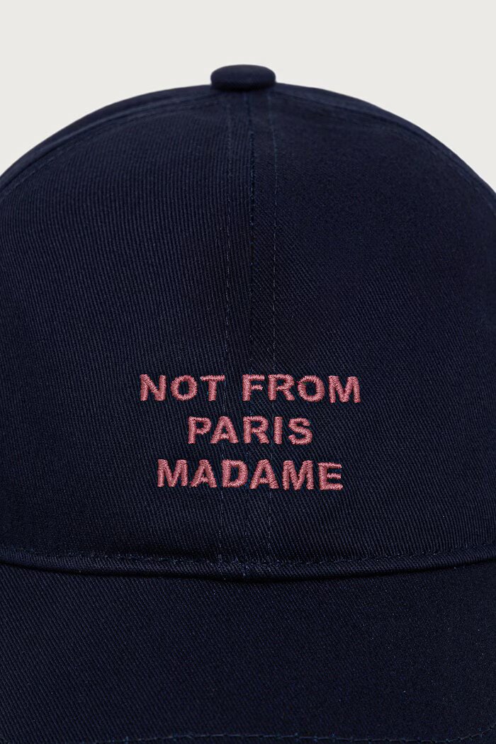 Drôle de Monsieur шапка с козирка мъжка от памук Slogan тъмносиня M-CP151-CO138