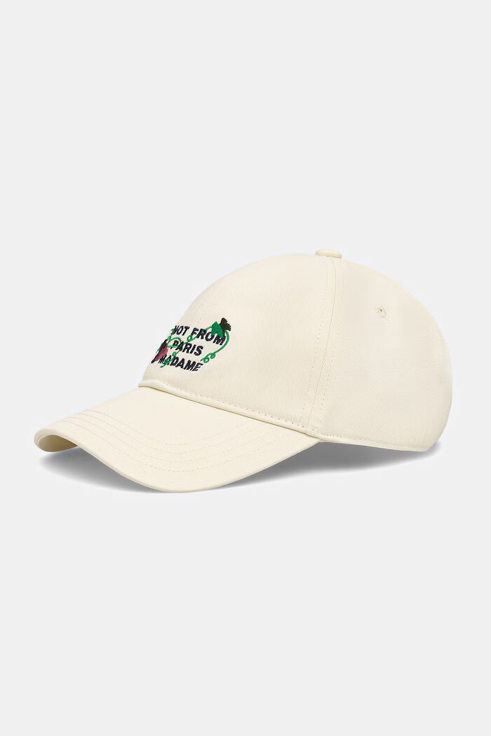 Drôle de Monsieur шапка с козирка мъжка от памук Vine Embroidered Slogan бежова L-CP206-CO138