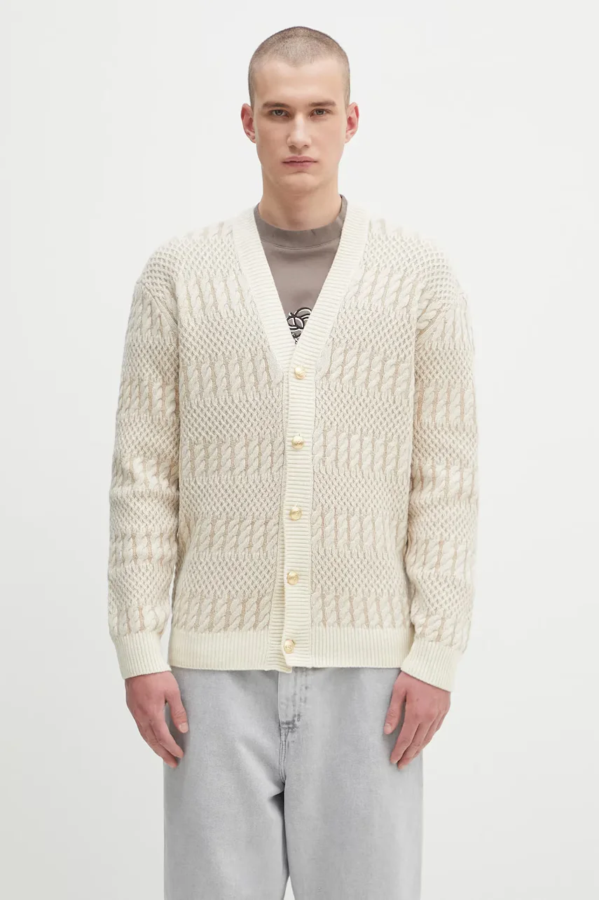 Drôle de Monsieur Вълнена жилетка Le Cardigan Torsades Bicolore