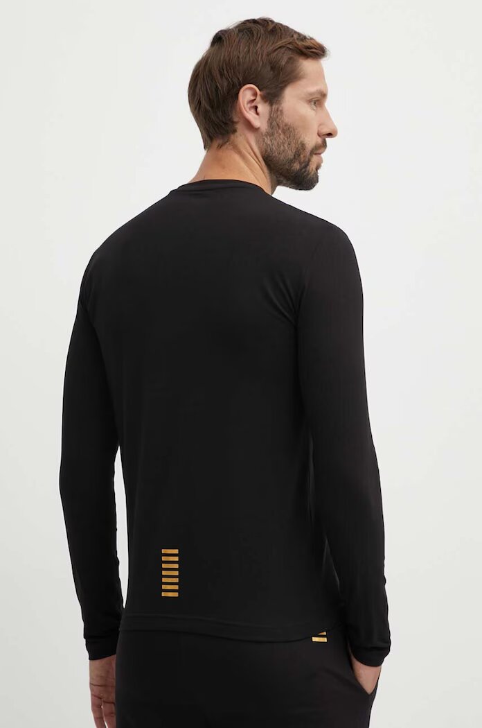 EA7 Emporio Armani Блуза с дълги ръкави в черно с принт PJVQZ.8NPT28
