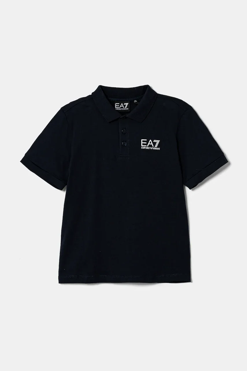EA7 Emporio Armani Детска памучна тениска с яка