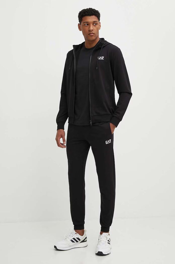 EA7 Emporio Armani Памучен анцуг в черно PJVRZ.8NPV63