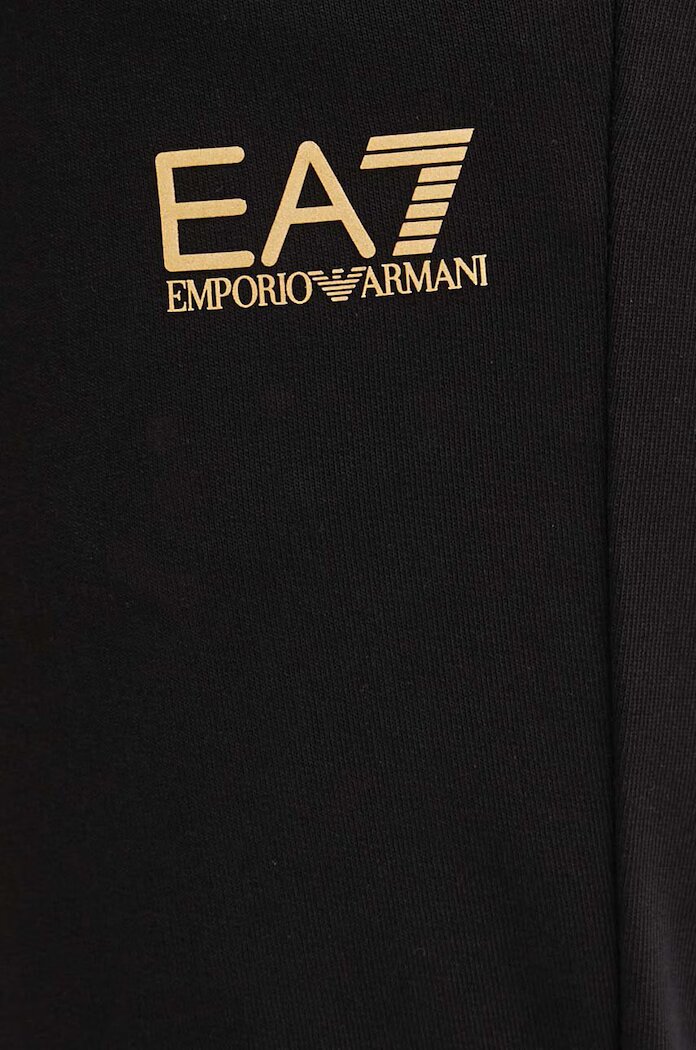 EA7 Emporio Armani Памучен спортен панталон в черно с принт PJVRZ.8NPP66
