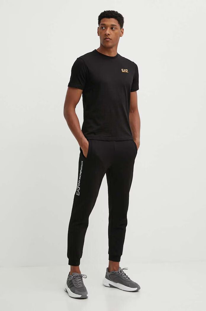 EA7 Emporio Armani Памучна тениска в черно с принт PJVPZ.8NPT25