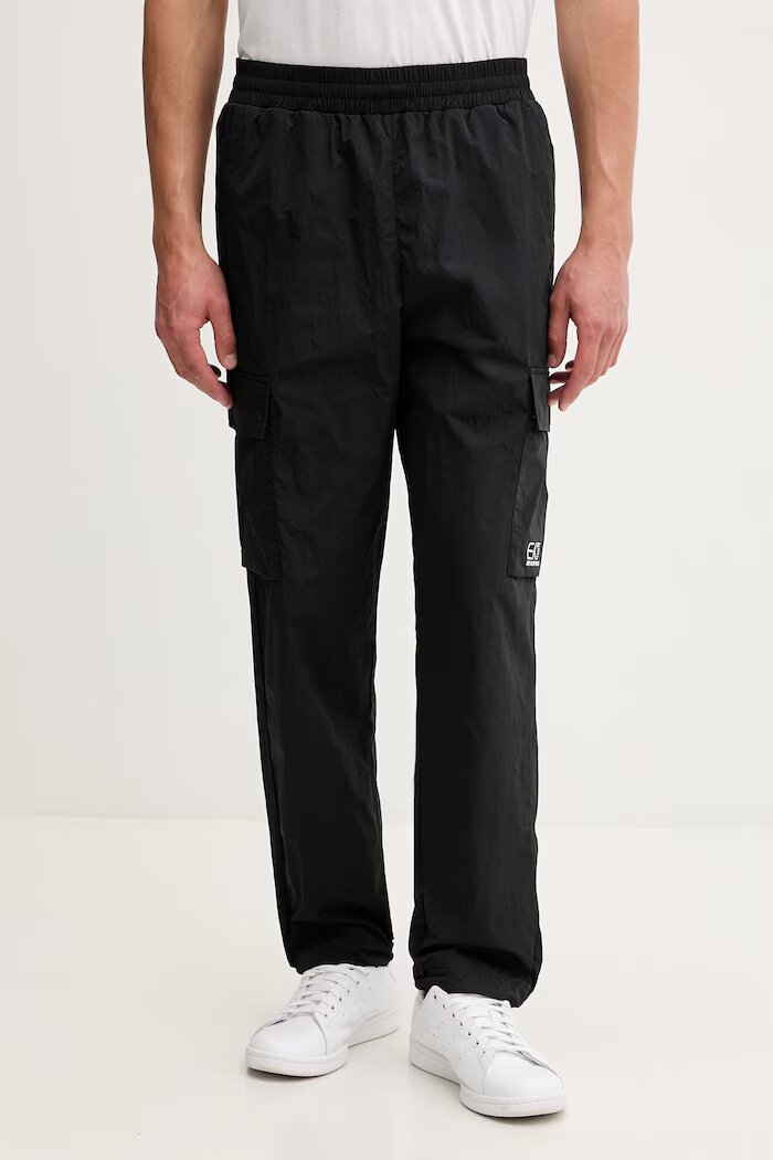 EA7 Emporio Armani Панталон карго мъжки черен със стандартна талия AF13190.7M001284