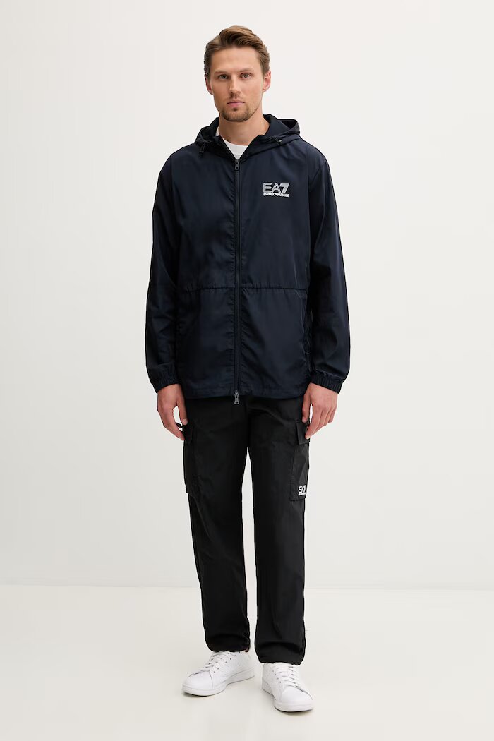 EA7 Emporio Armani Панталон карго мъжки черен със стандартна талия AF13190.7M001284