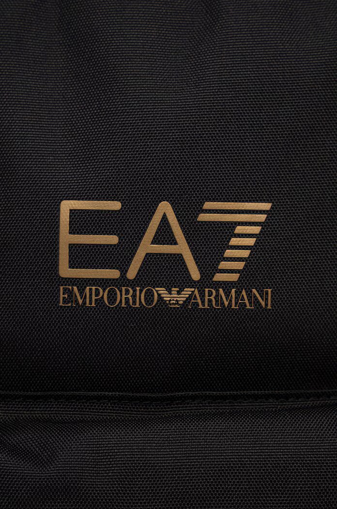 EA7 Emporio Armani Раница в черно малък размер с изчистен дизайн