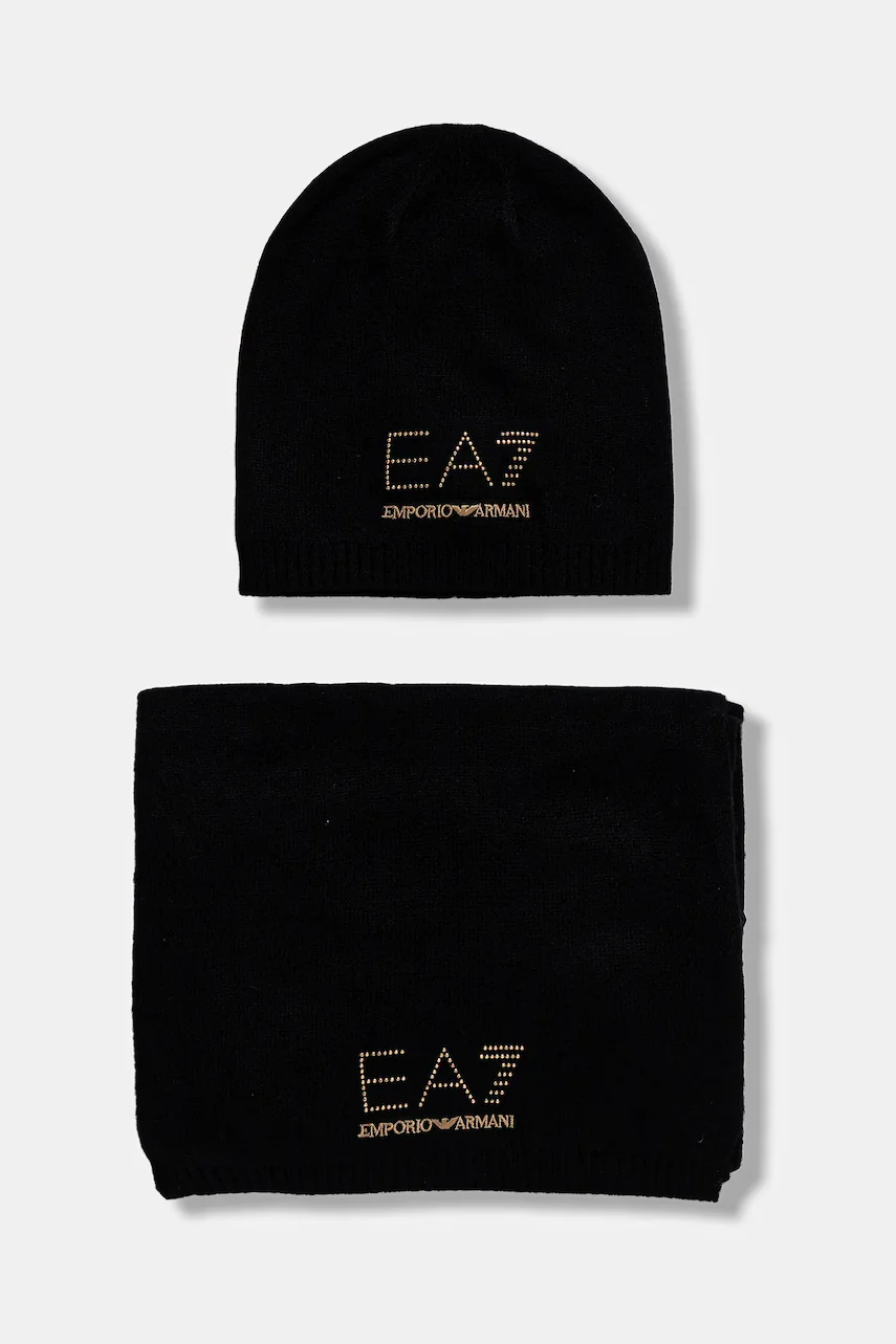 EA7 Emporio Armani Шапка и шал с вълна