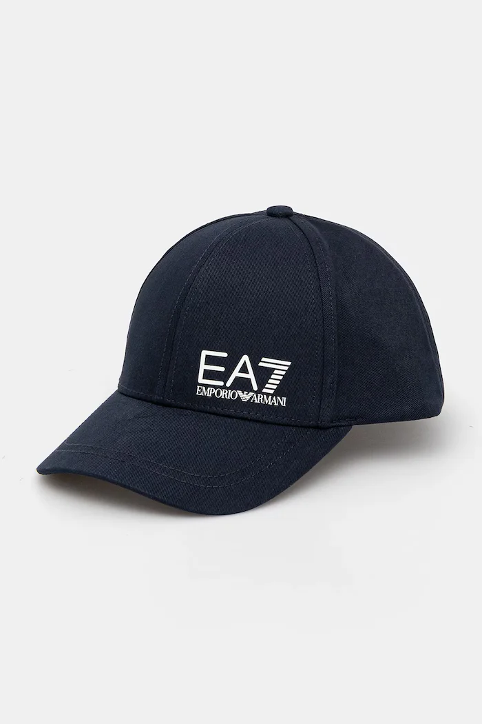 EA7 Emporio Armani Шапка с козирка от памук тъмносиня AF11989.7X000005
