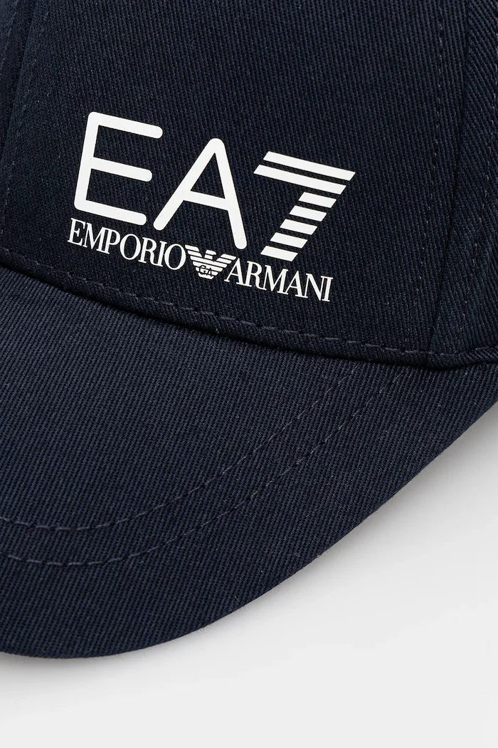 EA7 Emporio Armani Шапка с козирка от памук тъмносиня AF11989.7X000005