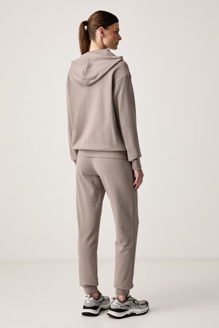 EA7 Emporio Armani спортен анцуг дамски с памук бежов AF12473.7W001369