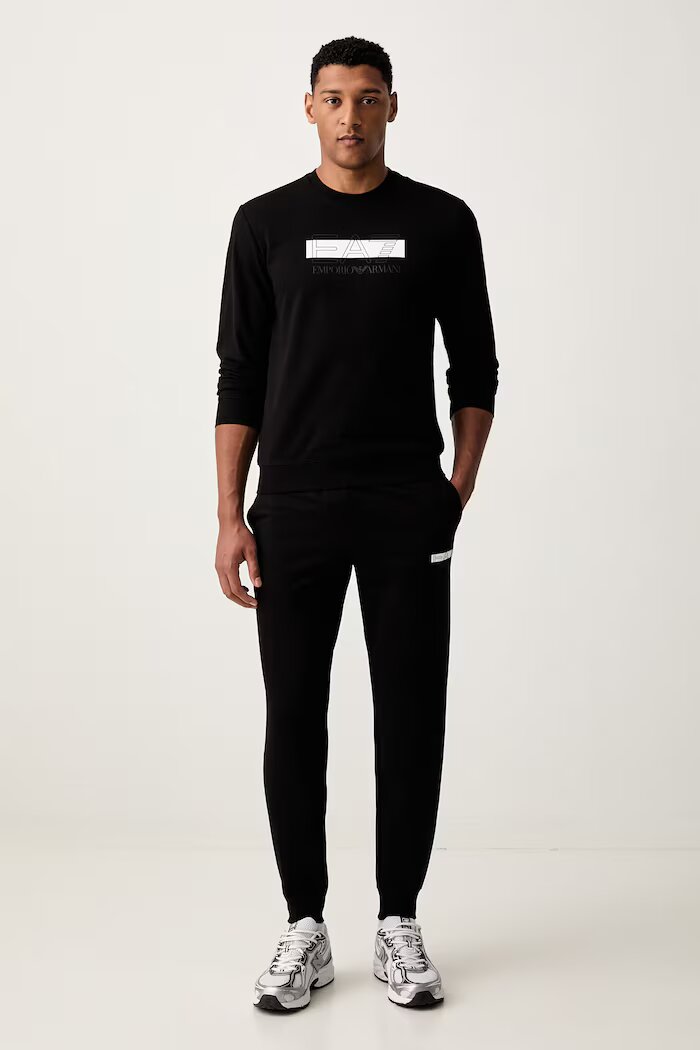 EA7 Emporio Armani спортен анцуг мъжки от памук черен AF13512.7M002423