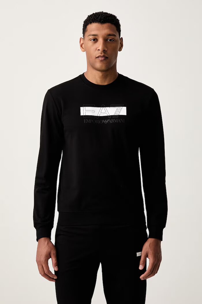 EA7 Emporio Armani спортен анцуг мъжки от памук черен AF13512.7M002423
