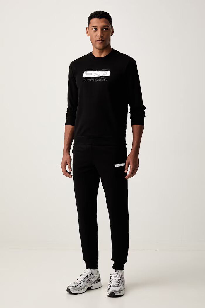 EA7 Emporio Armani спортен анцуг мъжки от памук черен AF13512.7M002423
