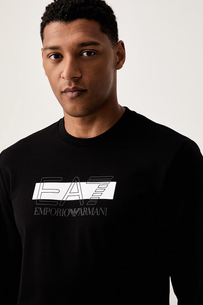 EA7 Emporio Armani спортен анцуг мъжки от памук черен AF13512.7M002423